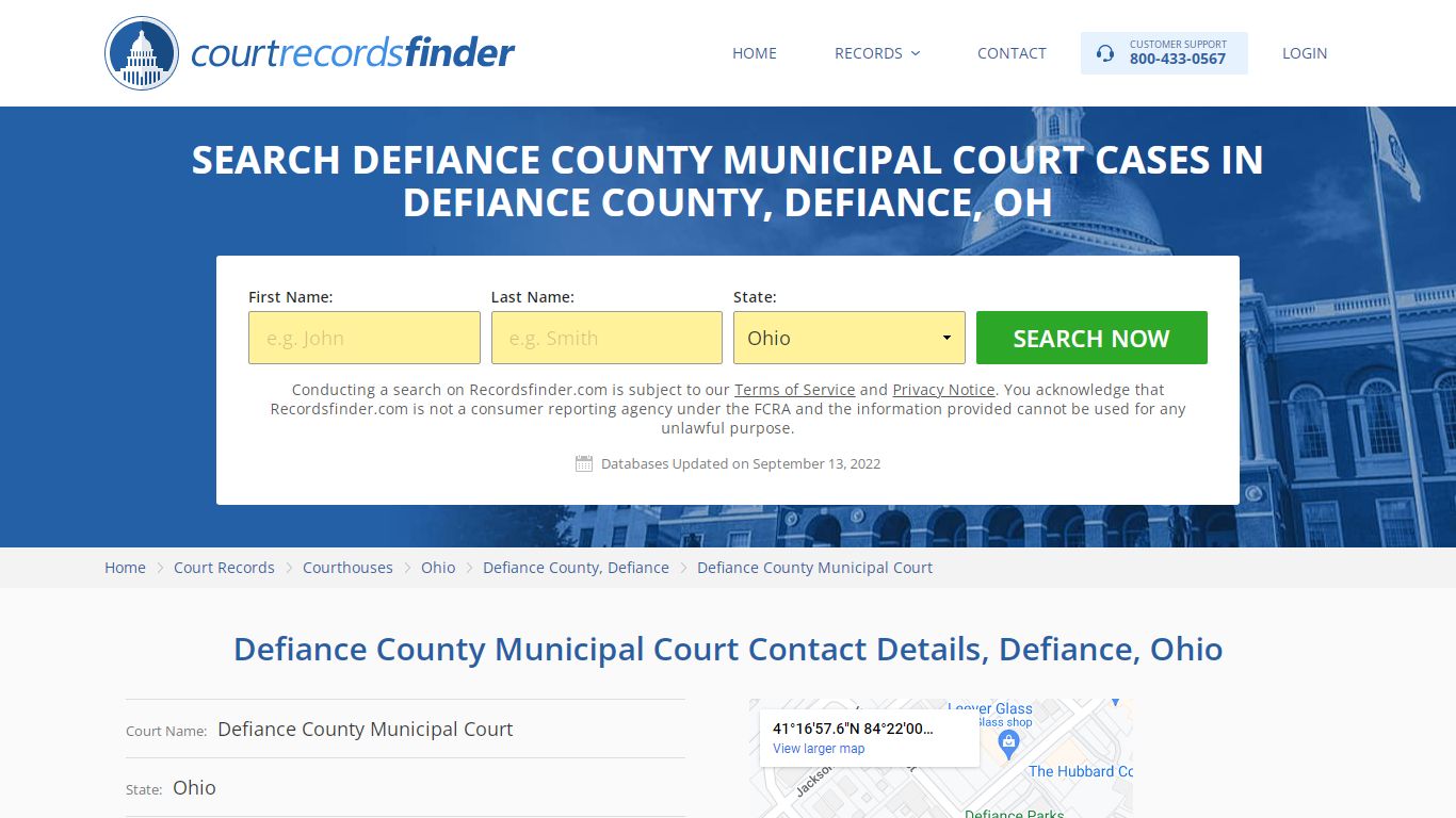 Defiance County Municipal Court Case Search - RecordsFinder