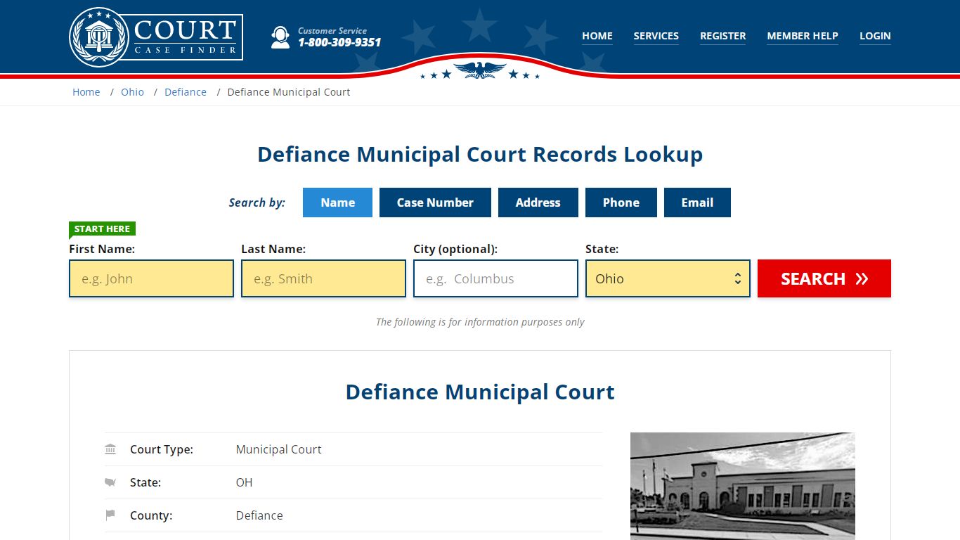 Defiance Municipal Court Records Lookup - CourtCaseFinder.com